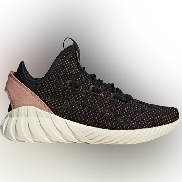 Adidas Tubular Doom Sock Primeknit Black Raw Pink Sneaker Sz 8.5 - Picture 1 of 8